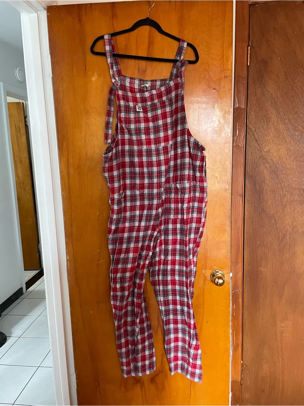 Lucy & Yak Red Plaid Cotton Overalls Jumpsuit
